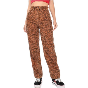 BDG leopard‎ corduroy baggy boyfriend pants NWOT